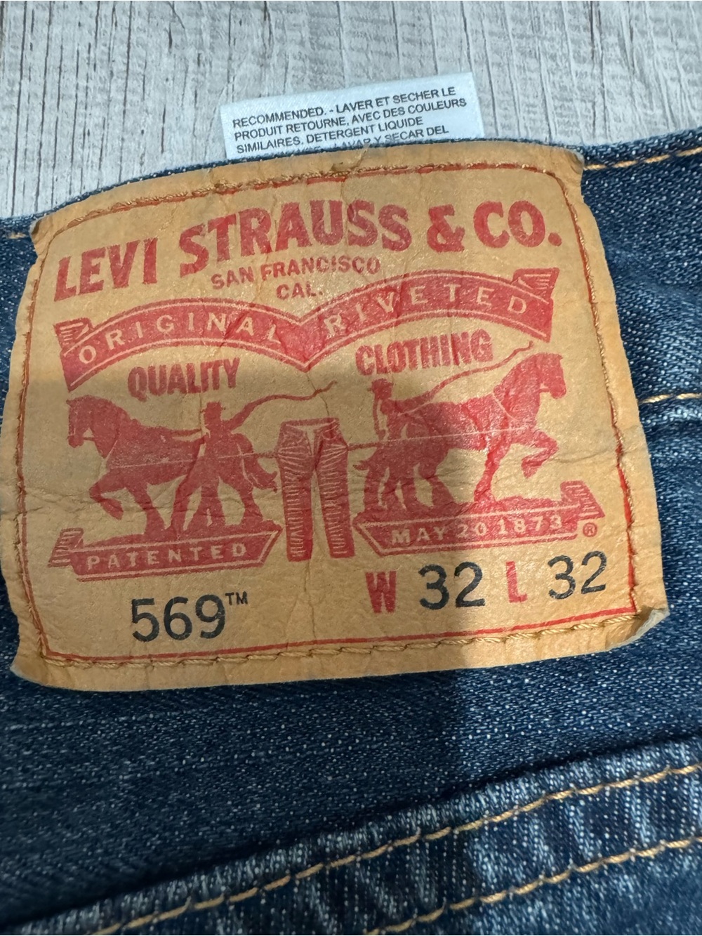 Levi's 569 Men's Jeans 32x32 Straight 100%cotton - Picture 6 of 14
